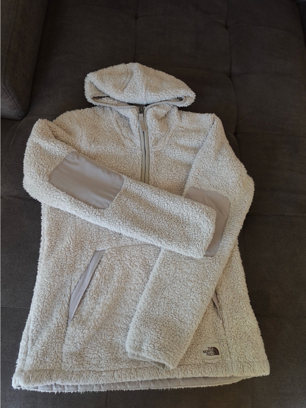 The North Face Kids Cream Sherpa Puffer Jacket with Hood